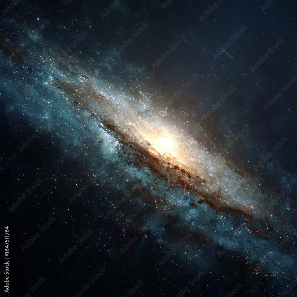 Fototapeta premium SFONDO DELLA GALASSIA DI ANDROMEDA: RENDERING DIGITALE