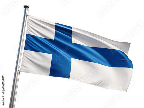 finland flag isolated on white background 