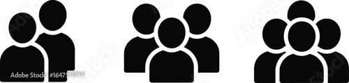 People group team crowd community member user social network icon silhouette symbol avatar connection 100