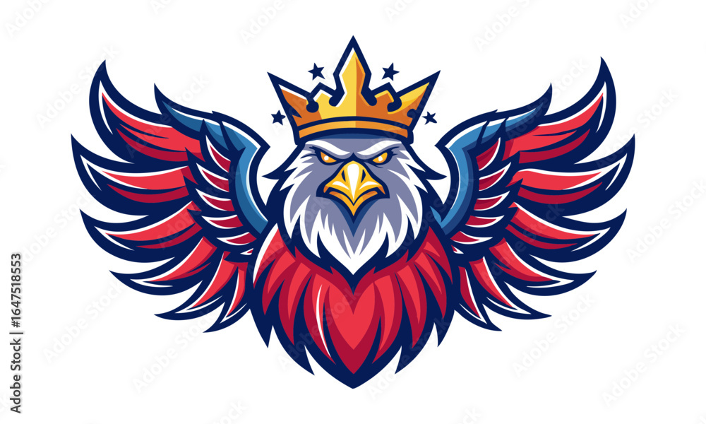 Fototapeta premium Download A Regal Eagle With A Flowing Mane Designed To Resemble The American Flag Eps File For Design.