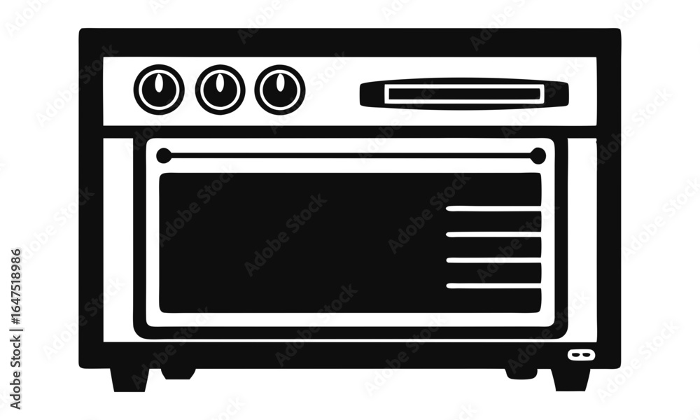 Obraz premium Download Electric Oven Silhouette Vector Illustration Eps File For Design.