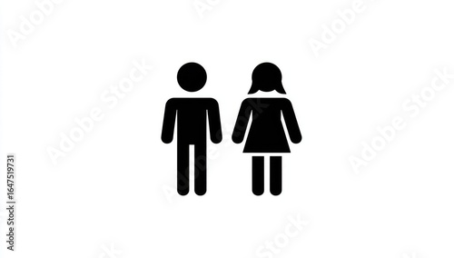 Simple black male and female icons