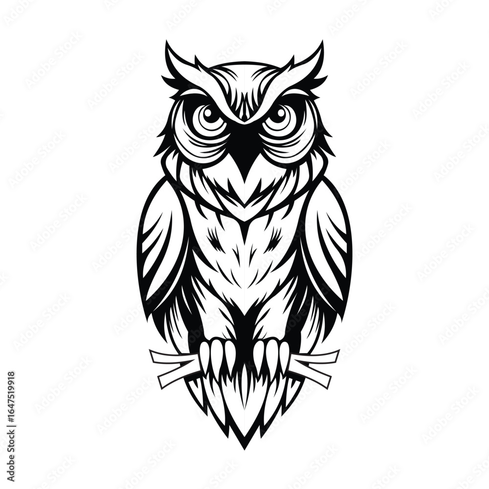 Obraz premium Owl Vector Silhouette, Cute Owl Silhouette