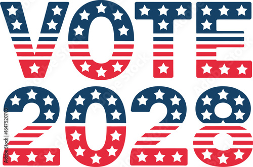 Vote election patriotic usa america government democracy political ballot freedom stars stripes 2028 vote silhouette