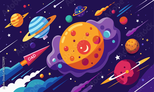 Download "Celebrate International Asteroid Day . This Icon Concept Isolated Premium Vector. Flat Cartoon Style Svg File For Design.