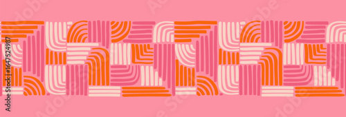 Hand drawn abstract seamless pattern, geometric background, simple style - great for textiles, banners, wallpapers, wrapping - vector design