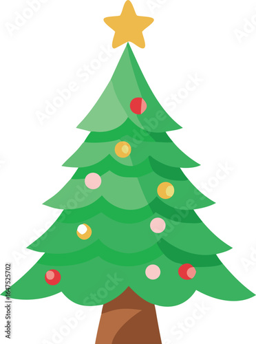 A civilized Christmas tree with a proper, refined appearance. This image is perfect for formal, elegant, and sophisticated holiday invitations and greeting cards.