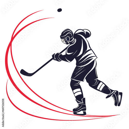 Dynamic hockey player silhouette captures the thrill of the game