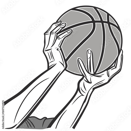 Close up of a basketball player s hands skillfully dribbling a basketball during a game