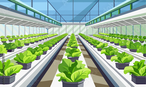 Download Hydroponic Greenhouse Vector Illustration . This Icon Concept Isolated Premium Vector. 