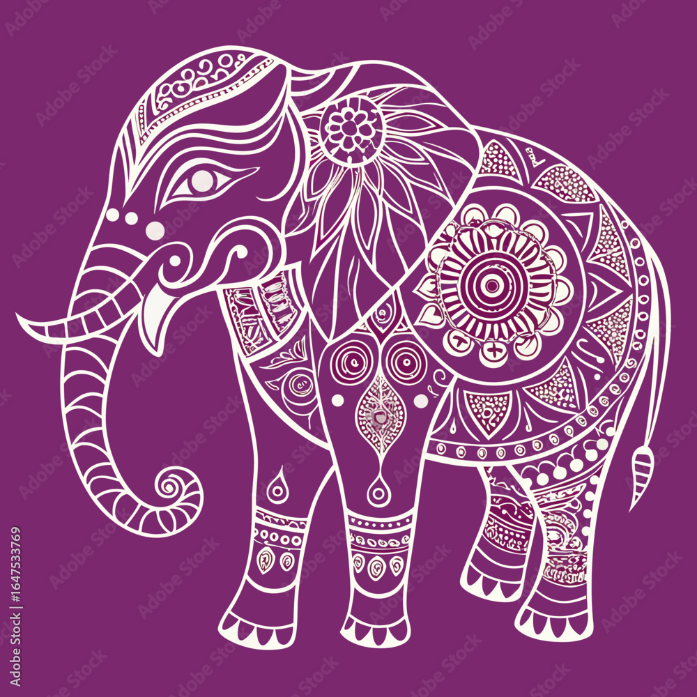 Obraz premium elephant on a pink background