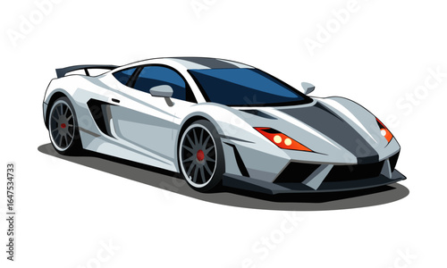 Download Rendered Fictional Car Illustration Of A Generic Hyper Car Vector Illustration . This Icon Concept Isolated Premium Vector. 