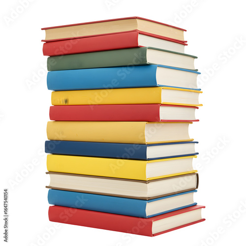 Wallpaper Mural Stack of colorful books, isolated on transparent background Torontodigital.ca