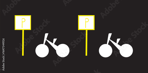 bicycle parking glyph icon  sign vector. flat icon for apps and websites

