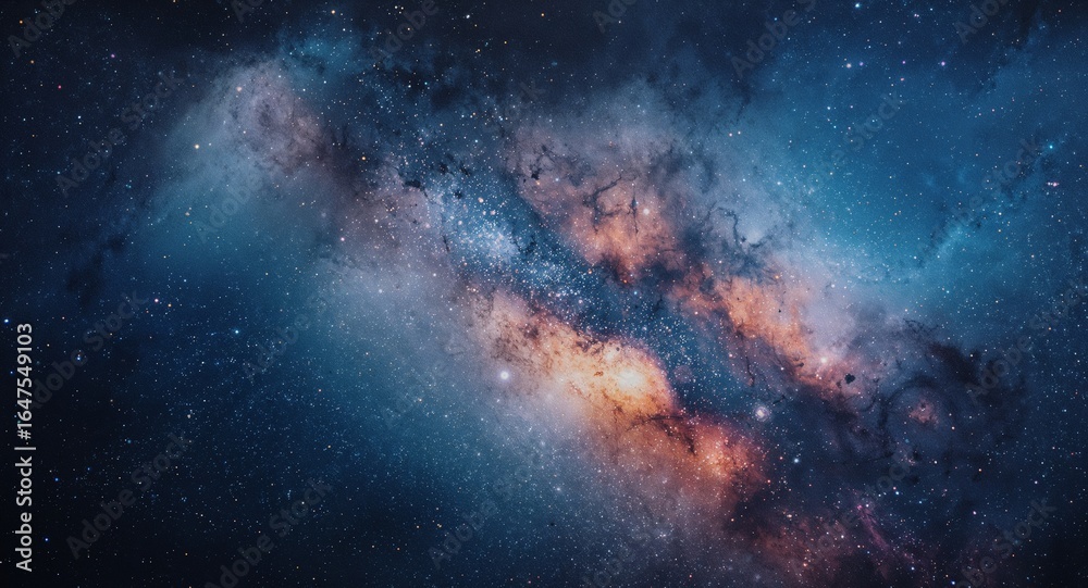 Fototapeta premium Milky Way cloud effect in cosmic abstract art painting styles