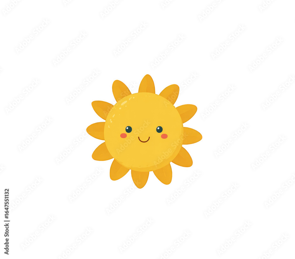 Obraz premium A cartoon sun with a smiley face