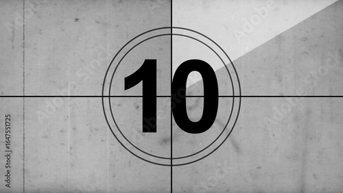 Countdown timer 10 seconds Old Vintage isolated on gray background