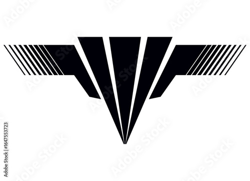 Black pattern of black lines on a white background. Sporty design element for car body, boat, motorcycle, sportswear, toy. Vector background. Logo. Vinyl applique
