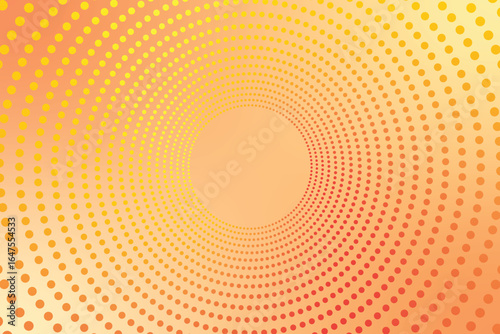 Concentric Dot Spiral with Gradient Orange and Yellow Tones