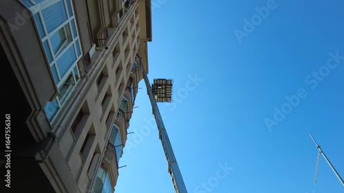 A mobile elevator is very convenient for moving furniture and cargo to the upper floors of a building.