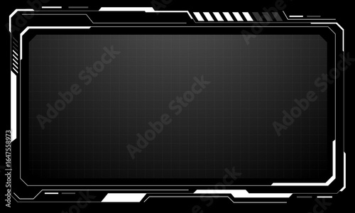 Hud frames white grey user interface elements design modern technology futuristic control panel screen digital hologram window gaming menu touching cyber monitor set on black background vector