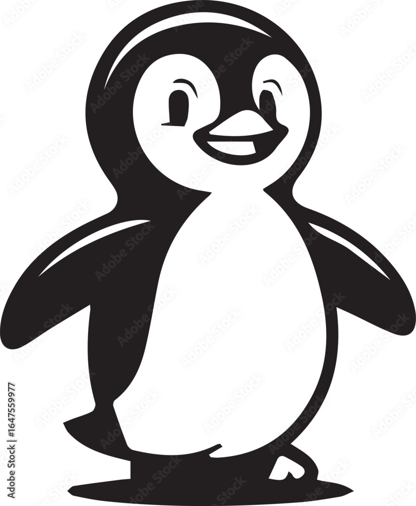 Fototapeta premium A penguin vector art illustration 