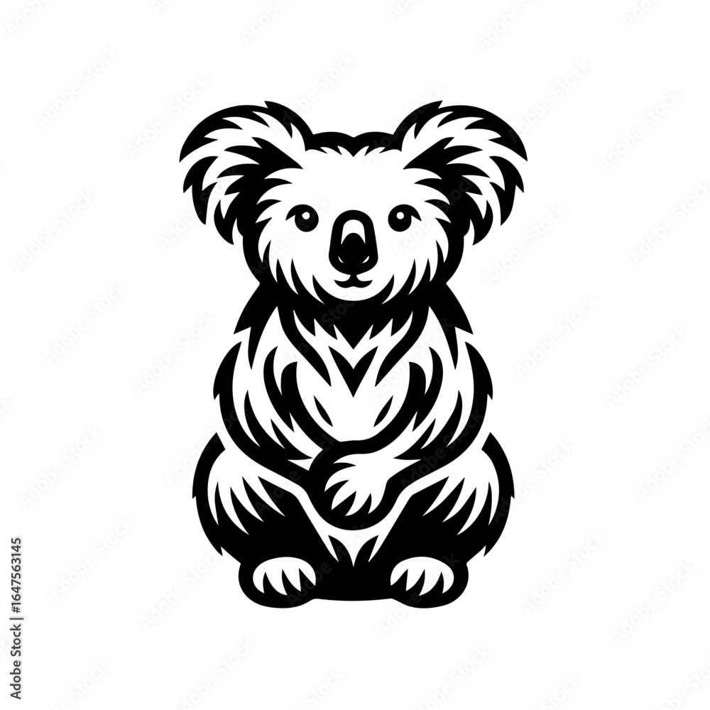 Obraz premium Stylized Koala Bear Illustration Logo.