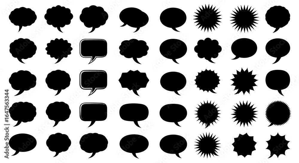 Fototapeta premium Versatile speech bubble shapes for modern communication designs and expressive conversation layouts