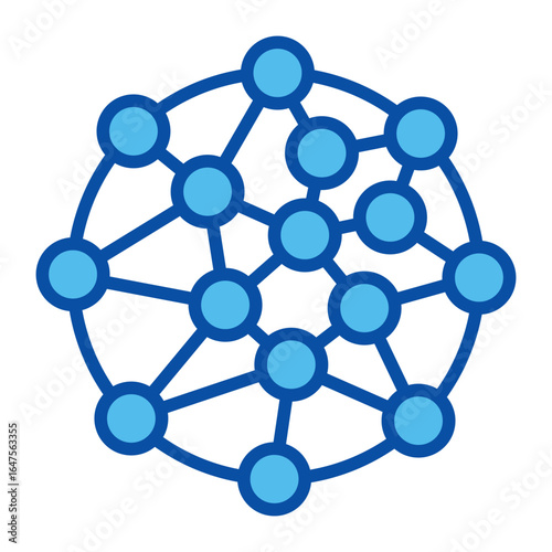 Nanotechnology Icons In Blue Style, Vector Illustration