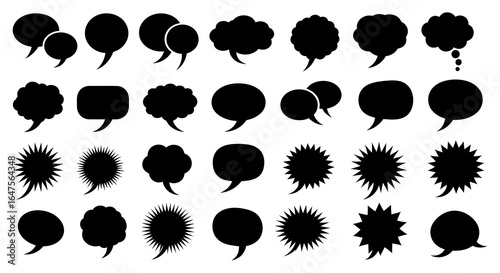 Dynamic set of speech bubbles for creative design projects and communication needs, originally a scalable vector graphic