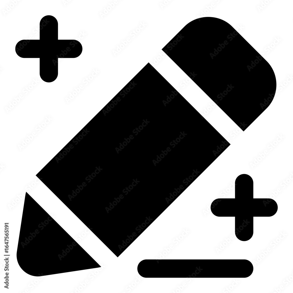 Fototapeta premium Pencil Icon with Plus Symbols