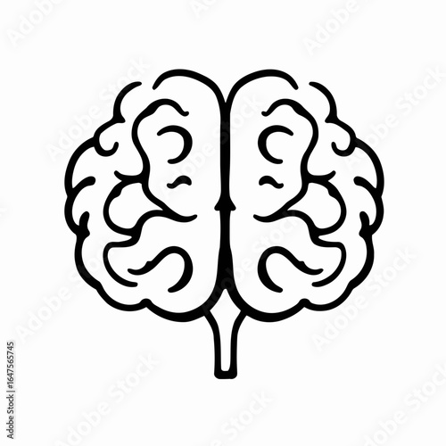 Human brain vector illustration depicting anatomy and intelligence as a tree of thought, symbolizing mind, health, and science