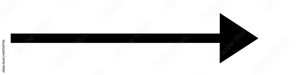 Fototapeta premium Simple black right arrow icon isolated on white background for direction, navigation, and graphic design projects