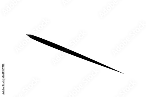 Thin black tapered brush stroke line