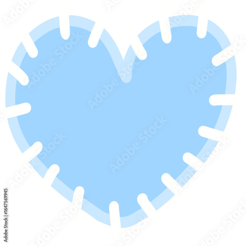 Blue color heart shaped with white line