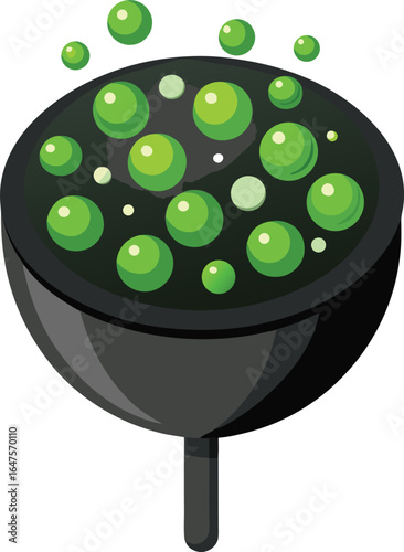 Halloween popsicle treats Bubbling green potion in a cauldron
