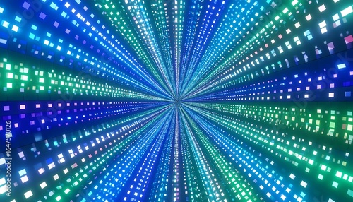 Dazzling Tunnel of Light: Abstract Futuristic Background with Vibrant Colors