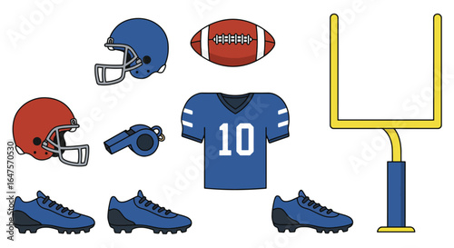 American Football Equipment and Gear Collection