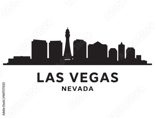 LAS VEGAS City NEVADA Skyline Silhouette Cityscape. Vector black silhouette. with white background