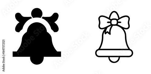 Festive Christmas Bell Icon for Holiday and Winter Decorations