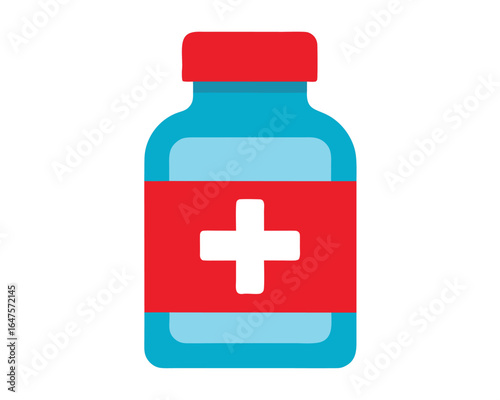 Essential Medical Bottle Icon Symbolizing Pills, Health, and Pharmacy Needs