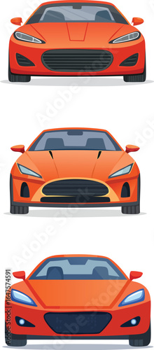 Orange Sport Car Front View 1.