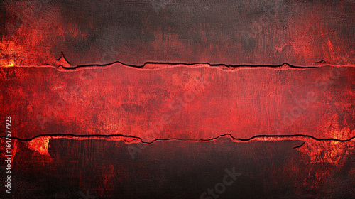 Red and Black Grunge Texture with Cracks