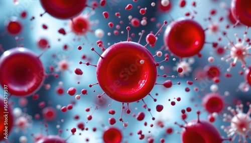 a microscopic view of red corpuscles amidst a sea of white proteins.