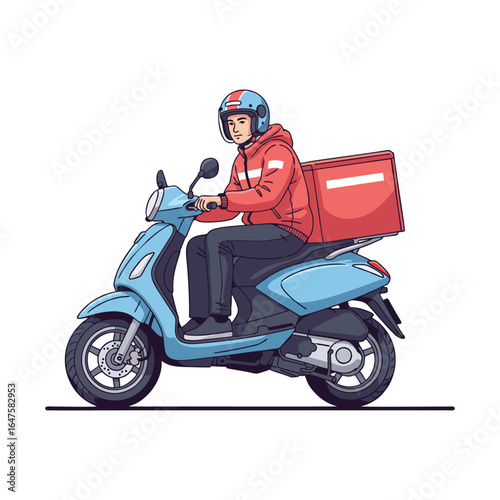 courier who delivers packages by motorcycle