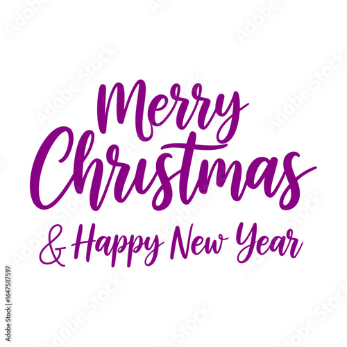 Merry Christmas and happy new year typography vector illustration