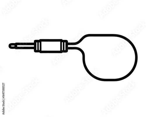 Audio Jack Icon with Cable Loop - Simple Graphic Representation
