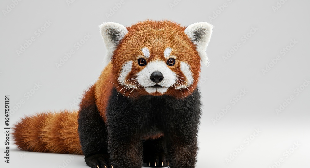 Fototapeta premium Red Panda White Background Studio Shot