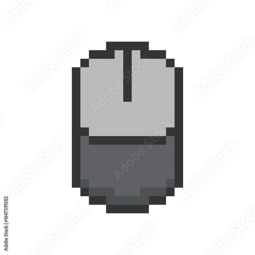 Computer mouse illustration with pixel design. Isolated vector icon on white background