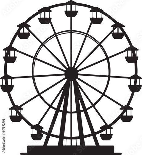 ferris wheel vector illustration, ferris wheel vector icon on a white background